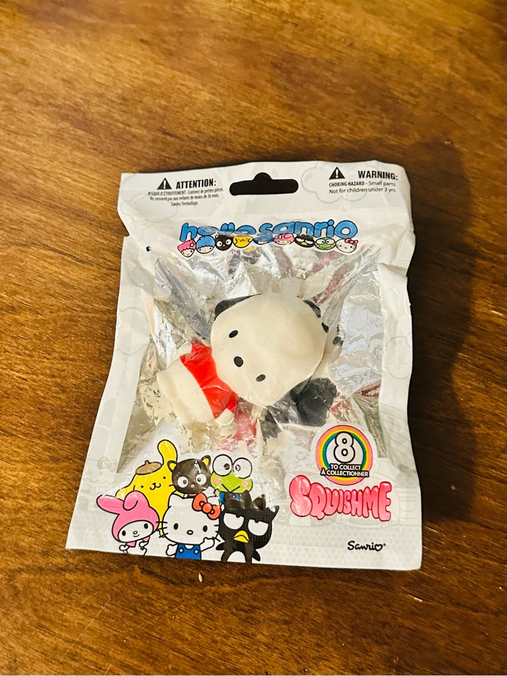 Hello Sanrio Panda SquishMe Blind Bag Plush - White & Black with Red Bow